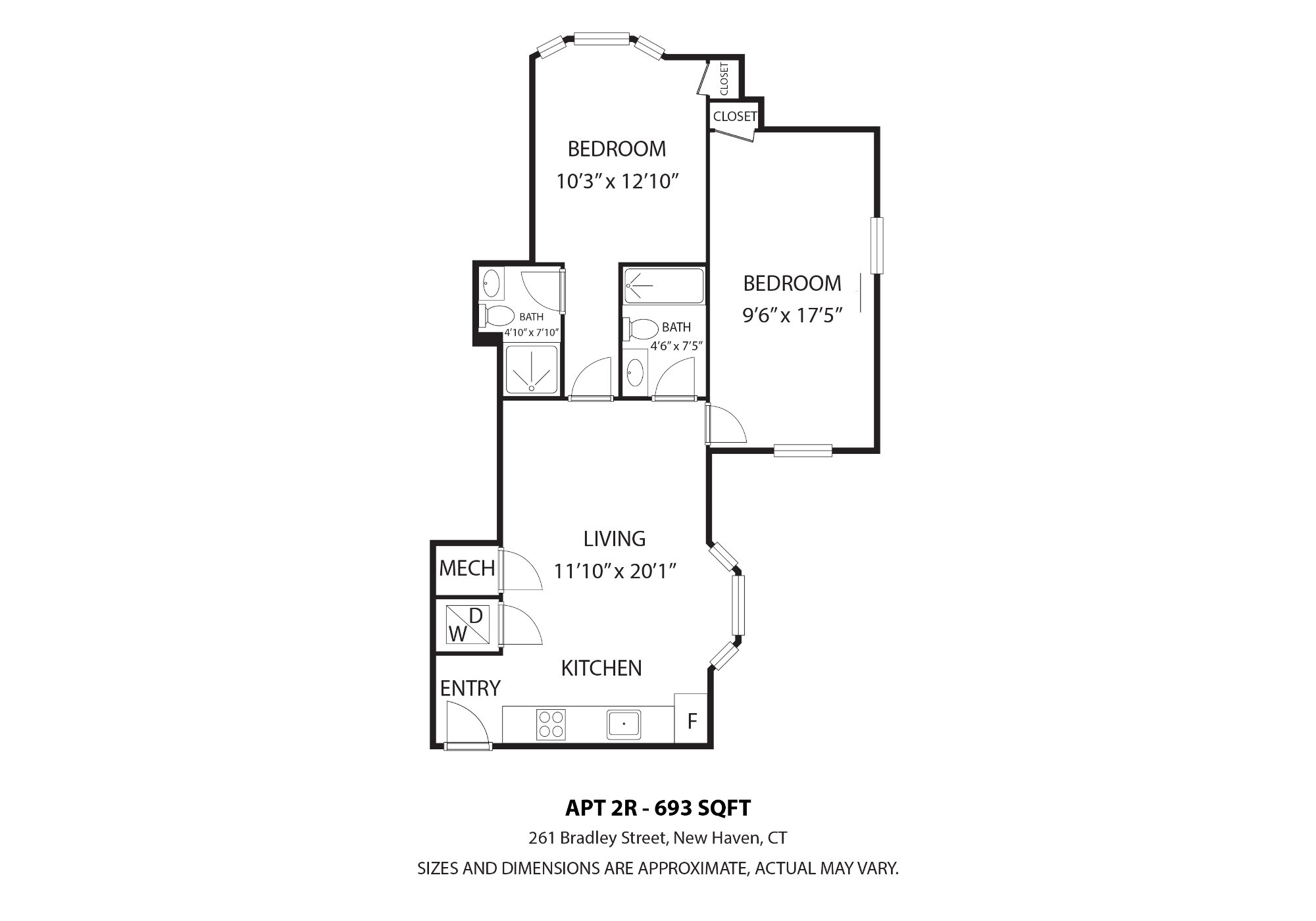 Living area kitchen with bay window